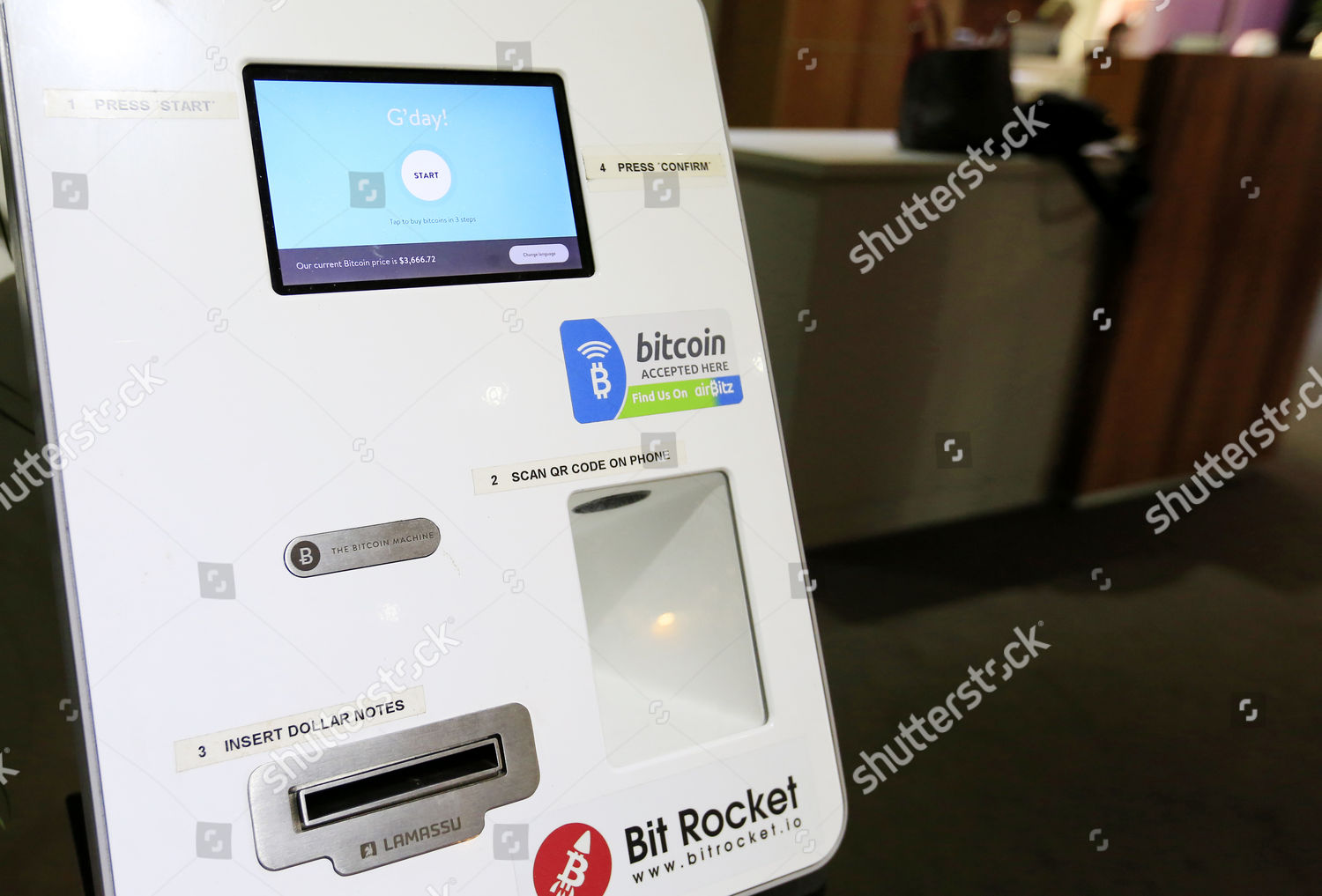 Bitcoin Auto Teller Machine Atm Located Launceston Editorial Stock - 